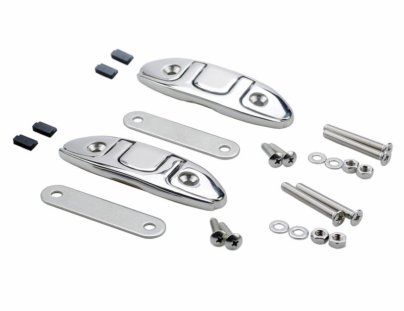 Thorn Folding Boat Cleat,Flip Up 4-1/2" Dock Cleat 316 Marine Grade Stainless Steel with Back Plate Pack of 2 - Image 2